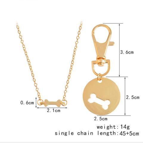 Dog Bone Best Friends Charm Necklace Keychain - 2pcs/set