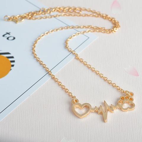 Lifeline Pulse Heartbeat Pendant Necklace